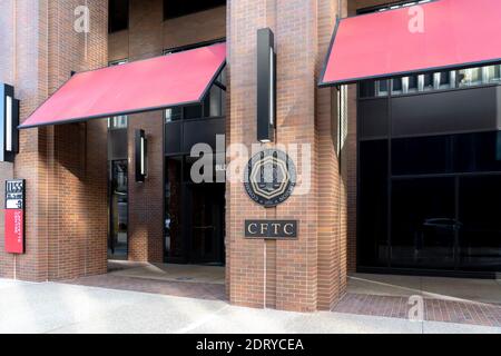 Eingang zur U.S. Commodity Futures Trading Commission (CFTC) in ihrem Hauptquartier in Washington DC Stockfoto