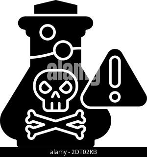 Symbol für chemische Vergiftung mit schwarzer Glyphe Stock Vektor
