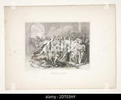 Graveur: Achille Désiré Lefèvre, Französisch, 1798–1864, nach: Anne-Louis Girodet de Roucy-Trioson, Französisch, 1767–1824, Révolte du Caire (Cairo Revolt), Gravur, Blatt: 21 × 29 cm (8 1/4 × 11 7/16 in.), Französisch, 19. Jahrhundert, Arbeiten auf Papier - Drucke Stockfoto