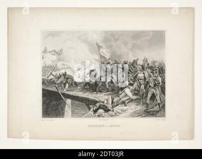 Graveur: Achille Désiré Lefèvre, französisch, 1798–1864, nach: Horace Vernet, französisch, 1789–1863, Bonaparte à Arcole (Bonaparte at Arcole), Gravur, Blatt: 21.3 × 29.5 cm (8 3/8 × 11 5/8 in.), französisch, 19. Jahrhundert, Arbeiten auf Papier - Drucke Stockfoto