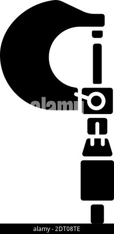Schwarzes Glyphensymbol für Mikrometer Stock Vektor
