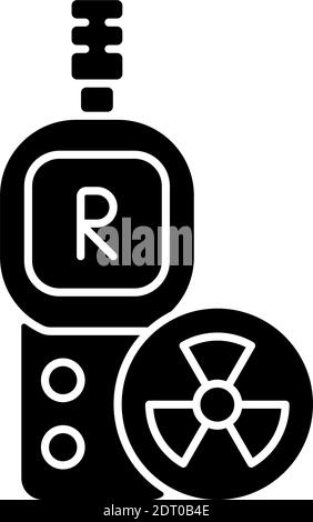 Strahlungsdosimeter, schwarzes Glyphsymbol Stock Vektor