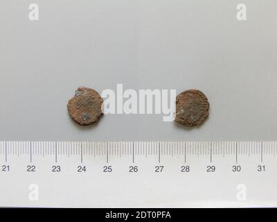 Münzstätte: Edessa, Mesopotamien, Münze von Edessa, 200–299, Kupfer, 1.53 g, 5:00, 15.1 mm, ausgegraben in Dura-Europos, hergestellt in Edessa, Mesopotamien, römisch, 3. Jahrhundert, Numismatik Stockfoto