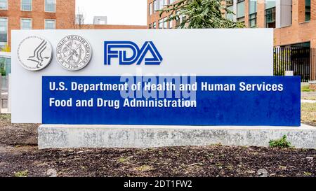 FDA-Hauptsitz am White Oak Campus in Silver Spring, Maryland, USA - 13. Januar 2020. Die US-amerikanische Food and Drug Administration (FDA) ist ein FED Stockfoto