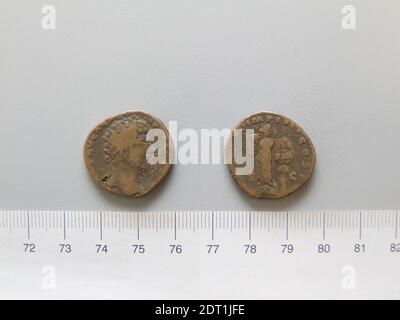 Herrscher: Lucius Verus, Kaiser von Rom, 130–169 n. Chr., regiert 161–69, Münzstätte: Rom, 1 ab Lucius Verus, Mitkaiser von Rom, 166, Kupfer, 10.61 g, 12:00, 24.4 mm, Made in Rome, Italy, Roman, 2. Jahrhundert, Numismatik Stockfoto