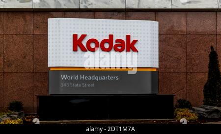 Kodak unterzeichnet vor seinem Hauptsitz in Rochester, USA. Stockfoto