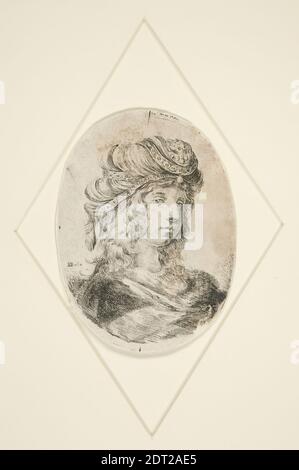 Künstler: Stefano della Bella, italienisch, 1610–1664, Kopf einer Sultana, Radierung, Blatt: 10 × 7.5 cm (3 15/16 × 2 15/16 in.), Transfer von der Yale School of Art, italienisch, 17. Jahrhundert, Arbeiten auf Papier - Drucke Stockfoto