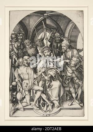 Künstler: Martin Schongauer, deutsch, ca. 1440/50–1491, die Krönung mit Dornen, aus der Serie die Passion, ca. 1475, Gravur, Platemark: 16.2 × 11.5 cm, 3/8 Made in Germany, deutsch, 15. Jahrhundert, Arbeiten auf Papier - × 1/2 Drucke Stockfoto