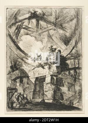 Künstler: Giovanni Battista Piranesi, italienisch, 1720–1778, Carceri, IX: Das Riesenrad, Radierung, Platemark: 55.4 × 40.8 cm (21 13/16 × 16 1/16 in.), Made in Italy, italienisch, 18. Jahrhundert, Arbeiten auf Papier - Drucke Stockfoto