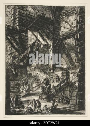 Künstler: Giovanni Battista Piranesi, italienisch, 1720–1778, Carceri, VIII: Die Treppe mit Trophäen, Ätzung, Platemark: 55.1 × 40.3 cm (21 11/16 × 15 7/8 in.), Made in Italy, italienisch, 18. Jahrhundert, Arbeiten auf Papier - Drucke Stockfoto