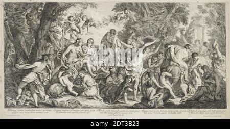 Radierer: Pierre Parrocel, französisch, 1670–1739, nach: Pierre Subleyras, französisch, 1699–1749, der Triumph von Bacchus und Ariadne, Radierung, Plattenmark: 29.4 × 56.7 cm (11 9/16 × 22 5/16 in.), Made in France, französisch, 17. Jahrhundert, Arbeiten auf Papier - Drucke Stockfoto