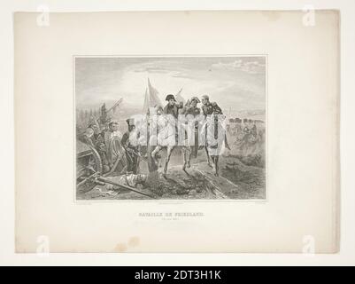 Graveur: Achille Désiré Lefèvre, französisch, 1798–1864, nach: Horace Vernet, französisch, 1789–1863, Bataille de Friedland (Schlacht von Friedland), Gravur, Blatt: 22.3 × 30.4 cm (8 3/4 × 11 15/16 in.), französisch, 19. Jahrhundert, Arbeiten auf Papier - Drucke Stockfoto