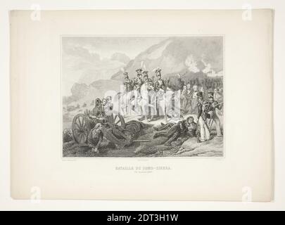 Kupferstecher: Achille Désiré Lefèvre, französisch, 1798–1864, nach: Horace Vernet, französisch, 1789–1863, Bataille du Somo-Sierra (Schlacht von Somosierra), Gravur, Blatt: 22.3 × 30.4 cm (8 3/4 × 11 15/16 in.), französisch, 19. Jahrhundert, Arbeiten auf Papier - Drucke Stockfoto