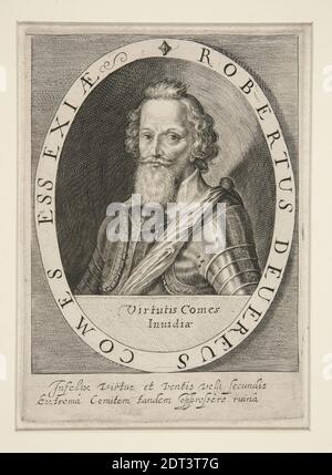 Künstler: Crispijn de Passe der Ältere, Holländer, 1565–1637, Robert Devereux, zweiter Earl of Essex, Gravieren, 17.5 × 13 cm (6 7/8 × 5 1/8 in.), Made in the Netherlands, Holländisch, 16. Jahrhundert, Arbeiten auf Papier - Drucke Stockfoto