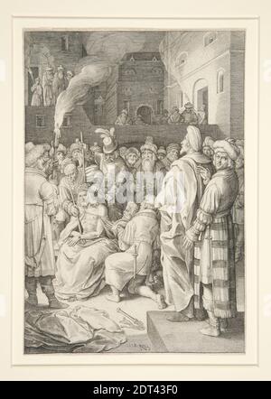 Künstler: Nicolaes de Bruyn, Flämisch, 1571–1656, nach: Hendrick Goltzius, Niederländisch, 1558–1617, Krönung mit Dornen (Passionsreihe), Gravur, 19.9 × 13.6 cm (7 13/16 × 5 3/8 in.), Made in Flandern, Flämisch, 16.–17. Jahrhundert, Arbeiten auf Papier - Drucke Stockfoto