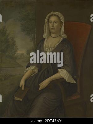 Künstler: Joseph Badger, Amerikaner, 1708–1765, Thema: Hannah Gookin Kent, Amerikaner, 1691–1758, Mrs. Richard Kent (Hannah Gookin) (1691-1758), ca. 1746, Öl auf Leinwand, 50 × 40 in. (127 × 101.6 cm), amerikanisch, 18. Jahrhundert, Gemälde Stockfoto