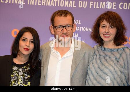 Leila Bekhti, Dany Boon und Valerie Bonneton während der 17. Eröffnungsfeier des Comedy Film Festivals Alpe d'Huez, Frankreich, am 15. Januar 2014. Foto von Nicolas Briquet/ABACAPRESS.COM Stockfoto