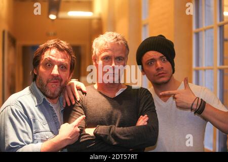 Franck Dubosc, Guy Lecluyse und Kev Adams bei der Vorpremiere von Fiston in Lille, Frankreich am 20. Januar 2014. Foto von Sylvain Lefevre/ABACAPRESS.COM Stockfoto