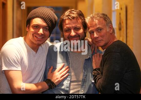 Franck Dubosc, Guy Lecluyse und Kev Adams bei der Vorpremiere von Fiston in Lille, Frankreich am 20. Januar 2014. Foto von Sylvain Lefevre/ABACAPRESS.COM Stockfoto