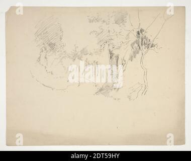 Künstler: Edwin Austin Abbey, amerikanisch, 1852–1911, M.A., 1897, Landschaft mit Bäumen, Graphit, Wove, 27.5 × 35.4 cm (10 13/16 × 13 15/16 in.), Made in United States, amerikanisch, 19. Jahrhundert, Arbeiten auf Papier - Zeichnungen und Aquarelle Stockfoto