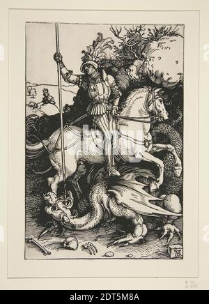 Künstler: Albrecht Dürer, deutsch, 1471–1528, St. Georg, ca. 1504, Holzschnitt, 21 × 14.1 cm 1/4, Made in Germany, deutsch, 15.–16. Jahrhundert, Arbeiten auf Papier - × 9/16 Drucke Stockfoto