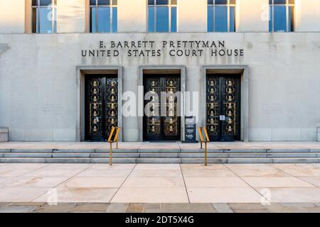 Eingang von E. Barrett, Prettyman, Gerichtsgebäude in Washington D.C., USA Stockfoto