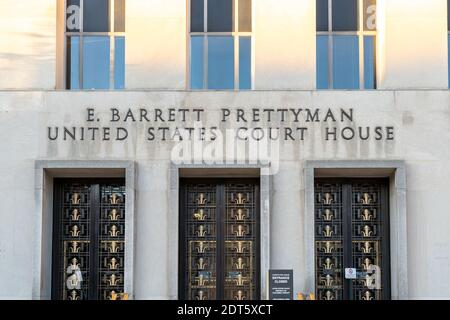 Eingang von E. Barrett, Prettyman, Gerichtsgebäude in Washington D.C., USA Stockfoto