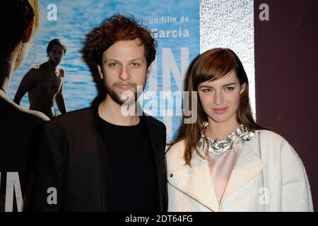 Pierre Rochefort, Louise Bourgoin bei der Premiere von "UN Beau Dimanche" im Cinema Gaumont Capucine Theater in Paris, Frankreich am 3. Februar 2014. Foto von Alban Wyters/ABACAPRESS.COM Stockfoto