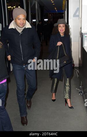 Fabrice Eboue und Amelle Chahbi kommen zur Premiere des Films American Bluff (American Hustle) am 3. Februar 2014 in den UGC Normandie Kinos in Paris, Frankreich. Foto von Laurent Zabulon/ABACAPRESS.COM Stockfoto