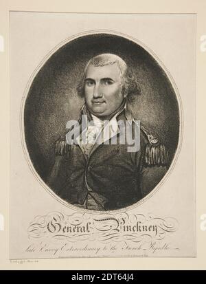 Kupferstecher: James Akin, Amerikaner, ca. 1773–1846, Kupferstecher: William Henry Harrison Jr.Danach: James Earl, Amerikaner, 1761–1796, General Pinckney (chas. Cotesworth), Stichelstich, Blatt: 32.8 × 24 cm (12 15/16 × 9 7/16 in.), hergestellt in den Vereinigten Staaten, Amerikaner, 18. Jahrhundert, Werke auf Papier - Drucke Stockfoto