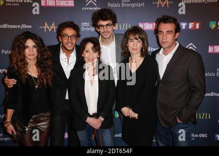 Barbara Cabrita, Chantal Lauby, Rita Blanco und Ruben Alves bei der 21. Zeremonie der Trophees du Film Francais, die am 4. Februar 2014 im Palais Brongniart in Paris, Frankreich, stattfand. Foto von Jerome Domine/ABACAPRESS.COM Stockfoto