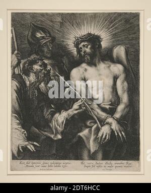 Graveur: Lucas Vorsterman der Ältere, Flämisch, 1595–1675, nach: Anthony van Dyck, Flämisch, 1599–1641, Christus mit dem Schilf oder die Verspottung Christi, Gravur, 26.1 × 21.3 cm (10 1/4 × 8 3/8 in.), Made in Flandern, Flämisch, 17. Jahrhundert, Arbeiten auf Papier - Drucke Stockfoto