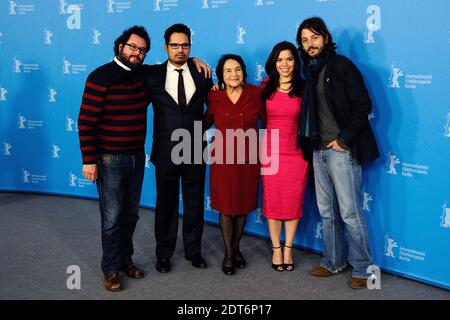 Produzent Pablo Cruz, Schauspieler Michael Pena, Dolores Huerta, Schauspielerin America Ferrera und Regisseur Diego Luna beim 'Cesar Chavez' Photocall während der 64. Berlinale, Internationale Filmfestspiele Berlin, Deutschland, am 12. Februar 2014. Foto von Aurore Marechal/ABACAPRESS.COM Stockfoto