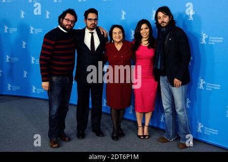Produzent Pablo Cruz, Schauspieler Michael Pena, Dolores Huerta, Schauspielerin America Ferrera und Regisseur Diego Luna beim 'Cesar Chavez' Photocall während der 64. Berlinale, Internationale Filmfestspiele Berlin, Deutschland, am 12. Februar 2014. Foto von Aurore Marechal/ABACAPRESS.COM Stockfoto