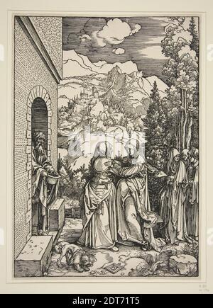 Künstler: Albrecht Dürer, deutsch, 1471–1528, die Heimsuchung, aus dem Leben der Jungfrau, ca. 1503, Holzschnitt, Blatt: 30.2 × 21.5 cm 11 7/8, Made in Germany, deutsch, 16. Jahrhundert, Arbeiten auf Papier - × Drucke Stockfoto