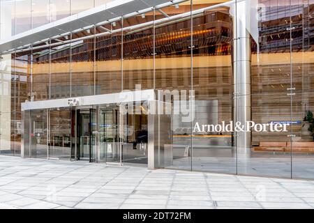 Eingang von Arnold und Porter LLP in Washington, DC, USA Stockfoto