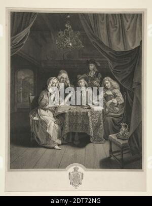 Künstler: Johann Georg Wille, deutsch, 1715–1808, das Familienkonzert, Gravieren, Plattenmark: 48.9 × 37.6 cm (19 1/4 × 14 13/16 in.), Made in Germany, deutsch, 18. Jahrhundert, Arbeiten auf Papier - Drucke Stockfoto