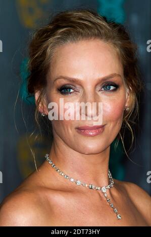 Uma Thurman kommt zu den EE British Academy Film Awards (BAFTA) 2014, die am 16. Februar 2014 im Royal Opera House, Bow Street, London, Großbritannien, stattfinden. Foto von Nicolas Genin/ABACAPRESS.COM Stockfoto