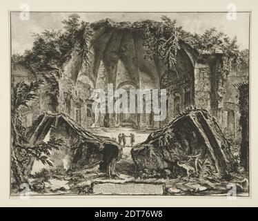 Künstler: Giovanni Battista Piranesi, italienisch, 1720–1778, Avanzi del Tempio del Dio Canopo nella Villa Adriana in Tivoli (Überreste des Tempels des Gottes Canopus in der Villa Hadrian in Tivoli), aus Vedute di Roma, Radierung, Plattenpark: 45.5 × 58.8 cm (17 15/16 × 23 1/8 Zoll), Made in Italy, Italienisch, 18. Jahrhundert, Arbeiten auf Papier - Drucke Stockfoto