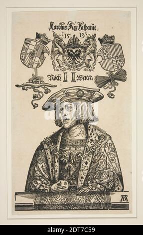 Holzfäller: Unbekannt, Kaiser Karl V. vom Heiligen Römischen Reich (1500-1558), Holzschnitt, Made in Germany, deutsch, 16. Jahrhundert, Arbeiten auf Papier - Drucke Stockfoto