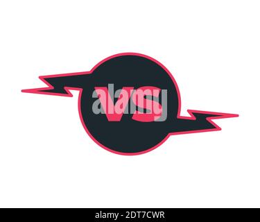 Farbe Umriss gegen Zeichen wie Opposition. Konzept der Konfrontation, zusammen, Pattsituation, endgültige Kämpfe. Isoliert auf weißem Hintergrund. VS. Stock Vektor