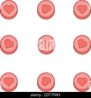 Rosa Herzen Pillen Süßigkeiten nahtlose Muster Stock Vektor