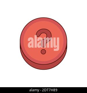 Ecstasy Pille mit rotem Fragezeichen isoliert Stock Vektor