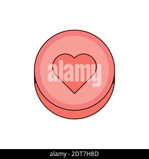Ecstasy Pille mit rotem Herz Symbol isoliert Stock Vektor