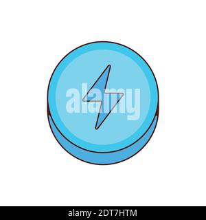 Ecstasy Pille mit blauem Blitz Symbol isoliert Stock Vektor