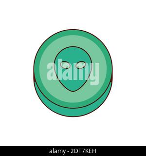 Ecstasy Pille mit grünen Alien-Symbol isoliert Stock Vektor