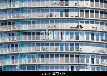 Wohnturm Jabee Tower, Schweiz, Dübendorf Stockfoto