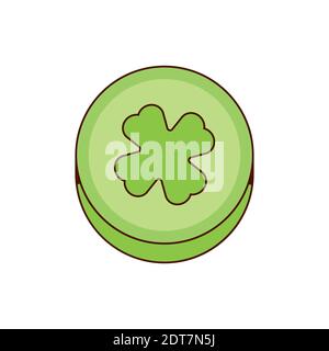 Ecstasy-Pille mit grünem Kleeblatt-Symbol isoliert Stock Vektor