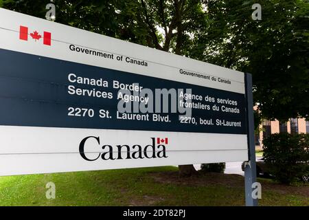 Schild der Canada Border Services Agency am St. laurent Blvd in Ottawa Stockfoto