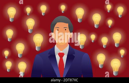 Unternehmerkonzept - mit neuen Ideen Stock Vektor